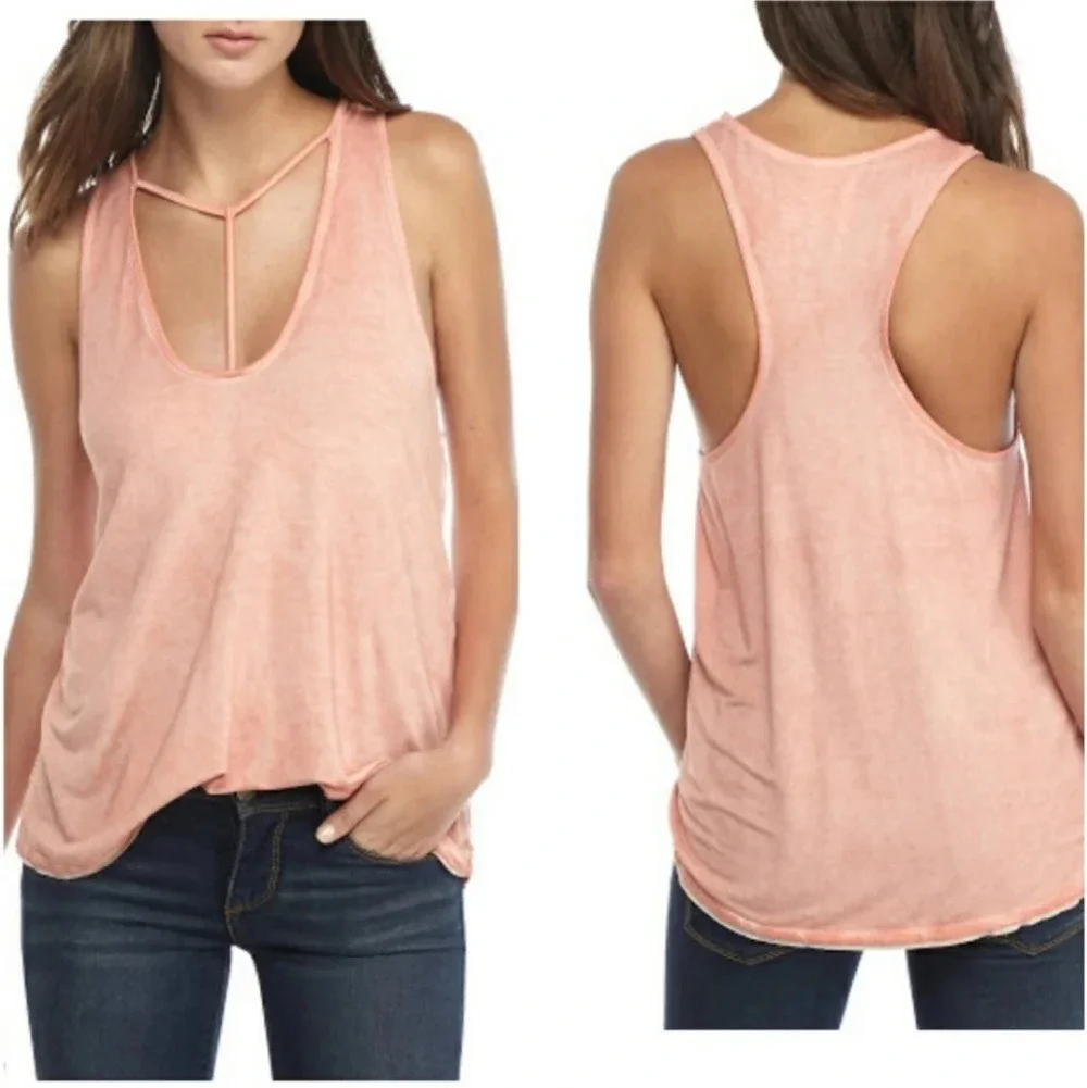 Free People Amelia Tank Top In Peach Size XS